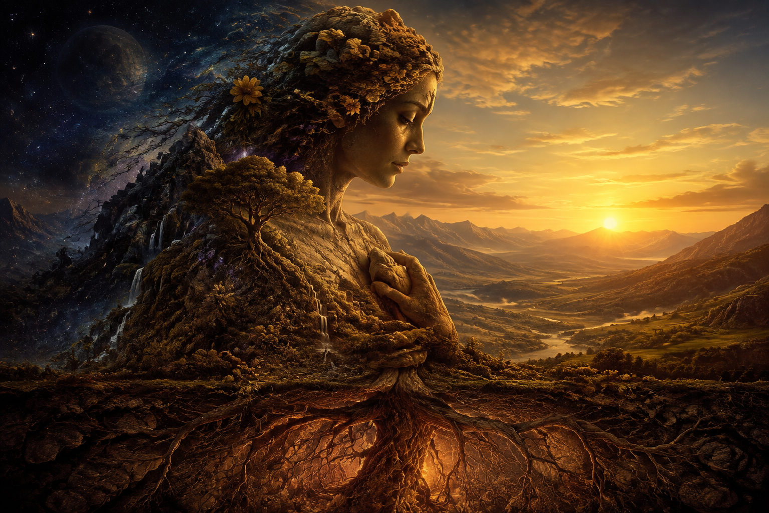 Grounded earth with deep roots, the steady and enduring nature of the Earth element